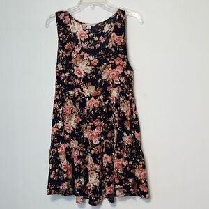 American Eagle Floral Sleeveless Crinkle Dress Size Large Sundress.